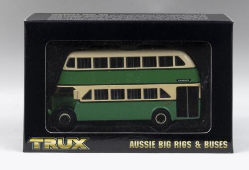 460 · TRUX AUSSIE BIG RIGS & BUSES: 1:76 scale Trux Aussie Big Rigs & Buses Series TX5B 1948 Leyland OPD2 Double Decker Bus Newcastle to Swansea NSW, clear display boxed.