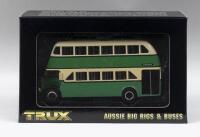 TRUX AUSSIE BIG RIGS & BUSES: 1:76 scale Trux Aussie Big Rigs & Buses Series TX5B 1948 Leyland OPD2 Double Decker Bus Newcastle to Swansea NSW, clear display boxed.