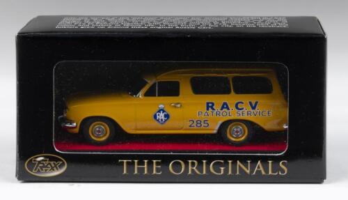 465 · TRAX AUSTRALIAN MOTORING LEGENDS: 1:43 scale Trax Australian Motoring Legends Originals series TR53 1962 Holden EJ Centenary Edition RACV Patrol Service Van, custom display boxed.