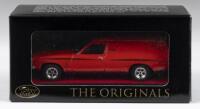 TRAX AUSTRALIAN MOTORING LEGENDS: 1:43 scale Trax Australian Motoring Legends Originals TR49 Mandarin Red 1974 Holden HJ Sandman Panel Van, custom display boxed.