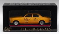 TRAX AUSSIE TAXI SERIES: 1:43 scale Trax Australian Motoring Legends Originals Aussie Taxi Series TR17H Yellow 1972 Holden HQ Belmont Brisbane Yellow Cabs Taxi, clear display boxed.