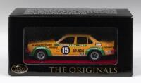 TRAX AUSTRALIAN MOTORING LEGENDS: 1:43 scale Trax Australian Motoring Legends Originals Bathurst Racing Series TR14F 1976 Bathurst Jansen/Bartlett Holden L34 Torana Racing Sedan #15, custom display boxed.