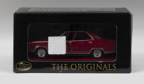 474 · TRAX AUSTRALIAN MOTORING LEGENDS: 1:43 scale Trax Australian Motoring Legends Originals series TR42C Dry Red 1973 Leyland P76 Sedan, custom display boxed.