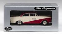 TRAX AUSSIE TAXI SERIES: 1:43 scale Trax Aussie Taxi Series TR20G Red Top Taxi Service 2 tone Red and Cream 1960 Holden FB Sedan, clear display boxed.