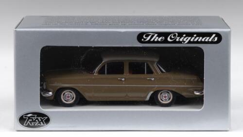TRAX AUSTRALIAN MOTORING LEGENDS: 1:43 scale Trax Australian Motoring Legends Originals series TR39 Bunyip Bronze with Beige Roof and matching wheels 1962 Holden EJ Special Sedan, custom display boxed.