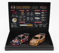 CRAIG LOWNDES SCALEXTRIC: 1:32 scale Scalextric Craig Lowndes set of 2 racing Commodores commemorating his 100 ATCC/V8 Supercars race victories, No 784 of 1500, Plaque of Authenticity, comes in a detailed custom display box.