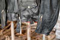 RIDING JACKETS:&nbsp; Two circa 1960s/1970s black leather jackets, one by DBT (Australia) size 7, the other by Country Life Clothing size 8 [Sydney] - 16
