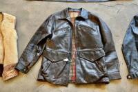 RIDING JACKETS:&nbsp; Two circa 1960s/1970s black & brown leather jackets, one by Career&nbsp;of Bendigo (size 5), the other by Standard Fashion Melbourne plus others [Sydney] - 4