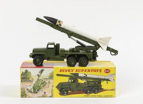 MISSILE LAUNCHER: A Dinky Supertoys No. 665 Honest John Missile Launcher, within original box made in England by Meccano Ltd