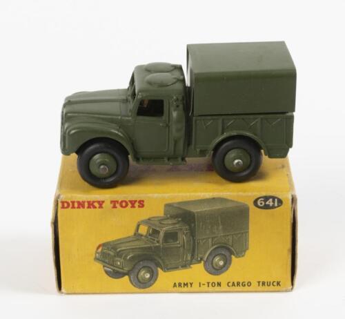 CARGO TRUCK: A Dinky Toys No.641 Army 1-Ton Cargo Truck in original box made in England by Meccano
