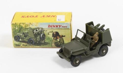 JEEP: A excellent Dinky Toys No.828 Jeep Porte Fusees SS10 in original box, complete with figure and plastic missiles