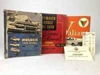 AUSTRALIAN WORKSHOP MANUALS: Three Australian Workshop Manuals. Holden FJ, Plymouth, Valiant manuals