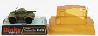 ARMOURED CAR: A Dinky Toys No. 676 Daimler Armoured Car with Speedwheels, in original plastic bubble packaging made in England by Meccano Ltd - 2