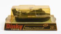 HOVERCRAFT: A Dinky Toys No. 281 Military Hovercraft model within original plastic bubble packaging,&nbsp;made in England by Meccano Ltd