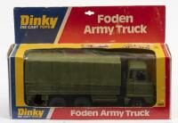 FODEN TRUCK: A Dinky Toys No. 668 Foden Army Truck, featuring opening doors and tailgate, complete in original window face box packaging