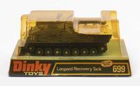LEOPARD RECOVERY TANK: A Dinky Toys No. 699 Leopard Recovery Tank, in original plastic bubble packaging, made in England by Meccano Ltd