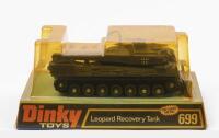 LEOPARD RECOVERY TANK: A Dinky Toys No. 699 Leopard Recovery Tank, in original plastic bubble packaging, made in England by Meccano Ltd - 2