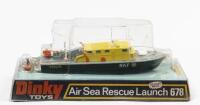 RESCUE BOAT: A Dinky Toys No. 678 Air Sea Rescue Launch boat in RAF livery, within original plastic bubble packaging made in England by Meccano Ltd