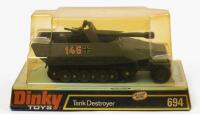 TANK DESTROYER: A Dinky Toys No. 694 Tank Destroyer with plastic missiles, within original plastic bubble packaging, made in England by Meccano Ltd - 2