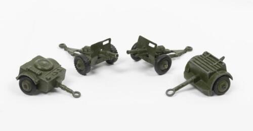 DINKY TOYS: A Dinky toys collection of two Gun Trailers, and Two Artillery Trailers, made in England