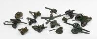 ARTILLERY: A collection of 13 artillery army pieces including guns trailers&nbsp;and others mostly by Britain's Ltd&nbsp;