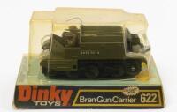 GUN CARRIER: A Dinky Toys No. 622 Bren Gun Carrier, in original plastic bubble packaging made in England by Meccano Ltd&nbsp;