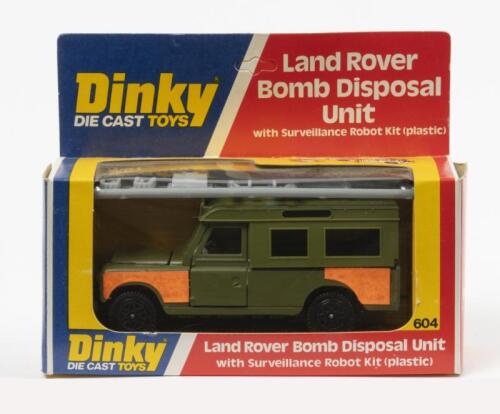LAND ROVER: A 1976 Dinky Toys No. 604 Land Rover Bomb Disposal Unit with unbuilt plastic surveillance robot kit, model within original packaging
