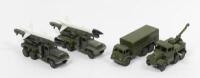 DINKY SUPERTOYS: A collection of four Dinky Supertoys including a&nbsp;10 Ton Army Truck, Recovery Tractor and two No. 655 Honest John Missile Launchers, made in England by Meccano Ltd