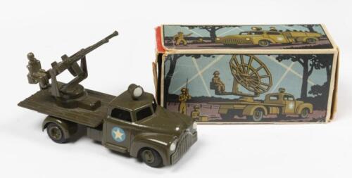 ANTI AIRCRAFT GUN: A c1950s Tekno No. 953 Dodge with Anti Air Craft Gun within incorrect numbered Tekno No. 951 original box