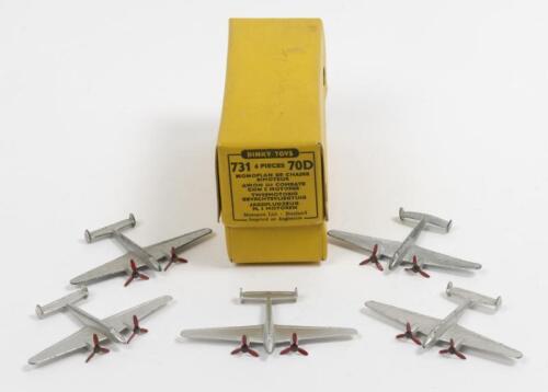TWIN-ENGINE FIGHTER: A Dinky Toys No. 731 six (only five in box) piece Twin-Engine Fighter, in original box made in England by Meccano Ltd