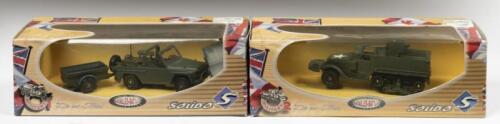 SOLIDO: Two Batailles-Battles Solido Models No. 6250 Half Track and a No. 6148 Peugeot P4, in original boxes made in France