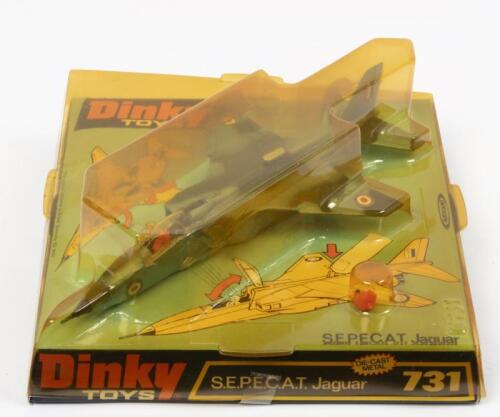 S.E.P.E.C.A.T: A Dinky Toys No. 731 S.E.P.E.C.A.T. Jaguar, within original plastic bubble packaging made in England by Meccano Ltd