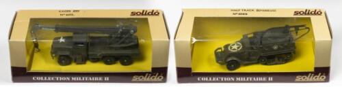 SOLIDO: Two Solido Military Models No. 6069 Half Track Depanneuse and a No. 6070 Kaiser Jeep, in original boxes