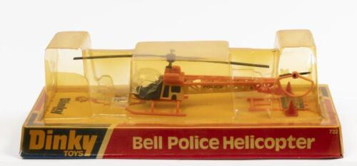 BELL POLICE HELICOPTER: A Dinky Toys model No. 732 Bell Police Helicopter, within original packaging made in England by Meccano Ltd