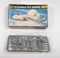 AIRFIX-72/HELLER: A&nbsp;Airfix/Heller&nbsp;Military Airplane Model kits No. 259 Fairey Battle, Lockheed Hudson 1 and a De Havilland FB.5 Vampire,&nbsp;within&nbsp;original boxes