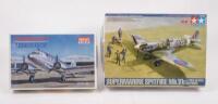 MINICRAFT USA/TAMIYA: Two Minicraft USA/Tamiya&nbsp;Model&nbsp;kits&nbsp;including a Douglas DC-3 and a Supermarine Spitfire Mk.Vb,&nbsp;within&nbsp;original&nbsp;packaging