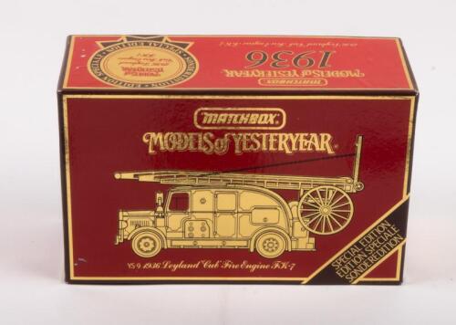 MATCHBOX: A Matchbox Models Of Yesteryear 1936 Leyland Cub Fire Engine Fk-7, within original box, model in great condition