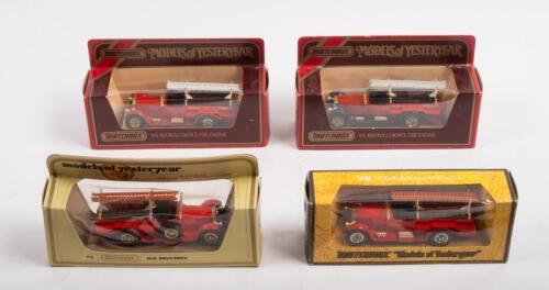 MATCHBOX: Four Matchbox Models Of Yesteryear fire engines including four Y-6 1920 Rolls-Royce Fire Engines, within original box