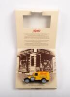 MATCHBOX YESTERYEAR FORD T SUNLIGHT FORD A MAGGI: A pair of Matchbox Models Of Yesteryear pieces, Y12 1912 Ford model T, Sunlight seife&nbsp;(soap) livery, Y22 1922 Ford model A, Maggi livery in very rare flip top box display, two very hard pieces to find in a - 2