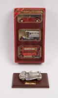 MATCHBOX YESTERYEAR GROUP LOT 2 PIECES: A group lot of Matchbox Models Of Yesteryear items, limited edition gift set containing 3 vehicles, YY901 1936 Jaguar SS 100 pewter desk display, both items still in original packaging&nbsp;