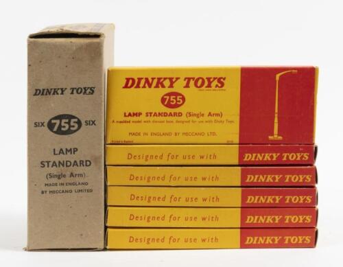 LAMP STANDARD: A Dinky Toys No. 755 Lamp Standard single arm set comprising of six boxed units, in original box made in England by Meccano Ltd