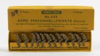ARMY PERSONNEL: A Dinky Toys No. 603 Army Personnel Private (seated), 12 pieces&nbsp;in original box made in England by Meccano Ltd