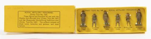 ROYAL ARTILLERY PERSONNEL: A Dinky Toys No. 160 Royal Artillery Personnel comprising of N.C.O., four Gunners, in original box made in England by Meccano Ltd