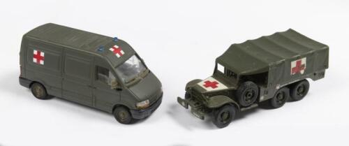 SOLIDO: Two Solido models including a No. 242 Dodge 6x6 T 223 WC 63 and a Renault Master Van, made in France