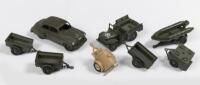 SOLIDO: A collection of&nbsp;Solido models including a Dodge 4x4, 1950 Chevrolet and five various Trailers, made in France