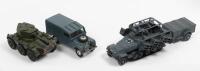 CORGI: Three&nbsp;Corgi&nbsp;Military&nbsp;Models including a Land Rover 109 W.B, Armoured Car and a Hanomag Sdkiz Semi-Track Rocket Launcher,&nbsp;without&nbsp;original boxes