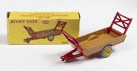 DINKY TOYS HARVEST TRAILER #320: A Dinky Toys Halesowen farm trailer, number 320 harvest trailer, finished with a red chassis with a fawn sides, made in England, Meccano ltd, still in original box with pieces in tissue paper&nbsp;