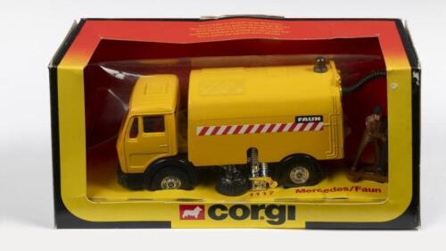 CORGI TOYS #1117 MERCEDES/FAUN: A Corgi Toys Mercedes street sweeper, product number 1117, complete with street worker figurine, in all original packaging