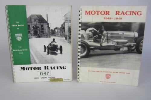 B.R.D.C: Two British Racing Drivers Club Motor Racing Year booklets from 1947, 1948 - 1949.