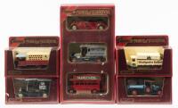 MATCHBOX YESTERYEAR GROUP LOT 5 PIECES: A group lot of Matchbox Models Of Yesteryear, 4 individual pieces and a gift set, Y6 1932 Mercedes L5 "Gtuttgarter hofbrau", Y8 1917 Yorkshire steam wagon "Johnnie Walker whiskey", Y12 1912 Ford model T "Captain Mor